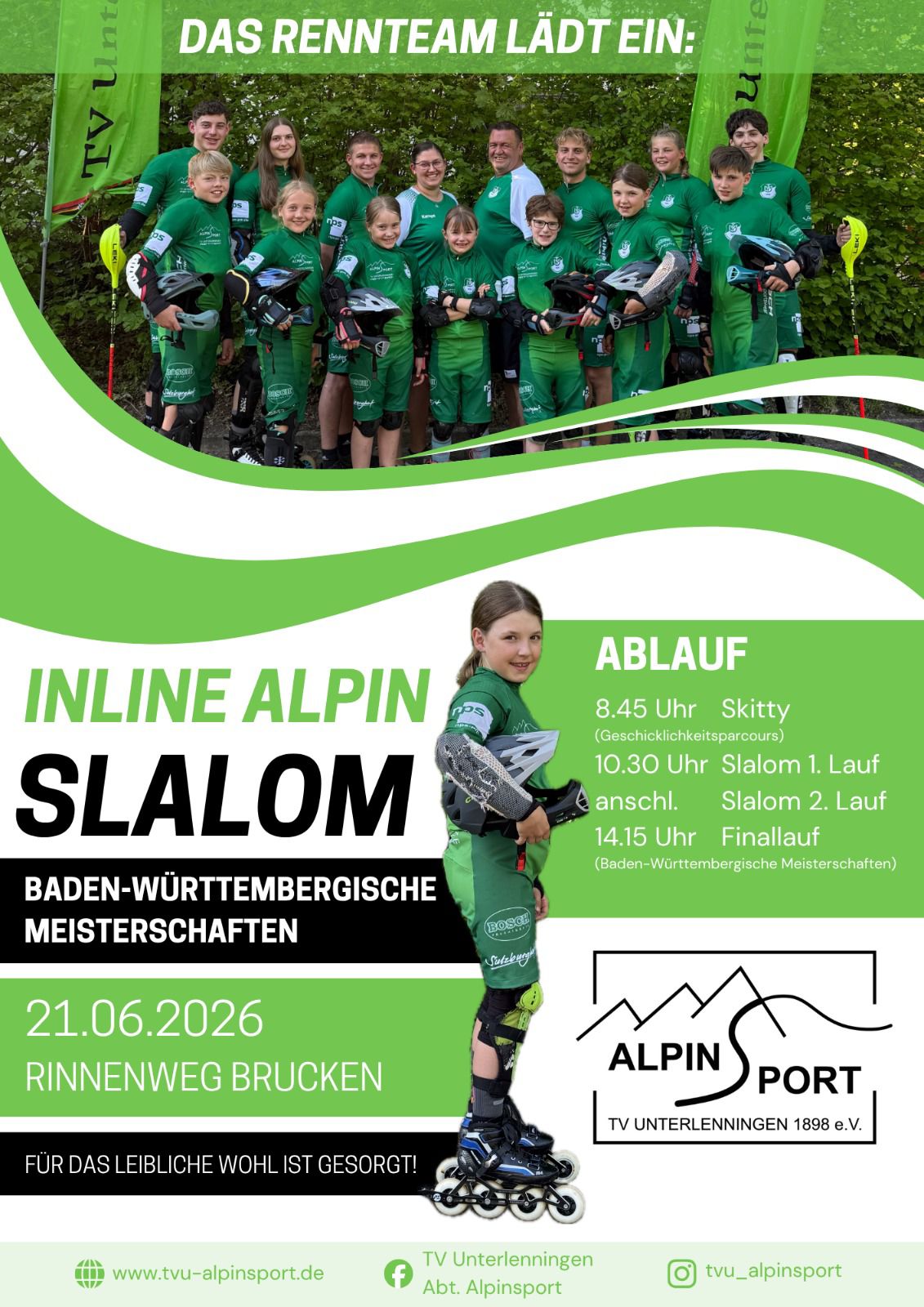 Baden Württembergische Meisterschaften Inline Slalom Alpin am 21.06.2026 in Lenningen
